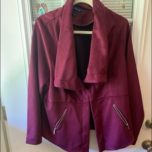 Torrid Burgundy Purple Faux Suede Jacket